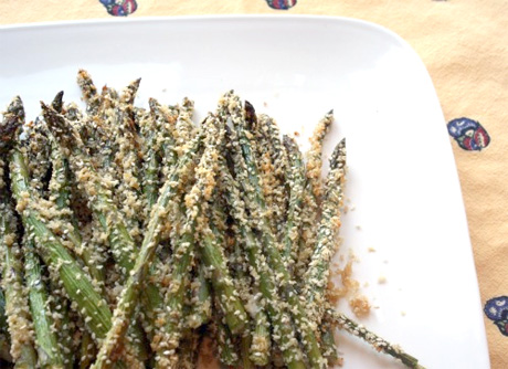 Sesame Coated Asparagus with Roasted Sweet Potatoes
